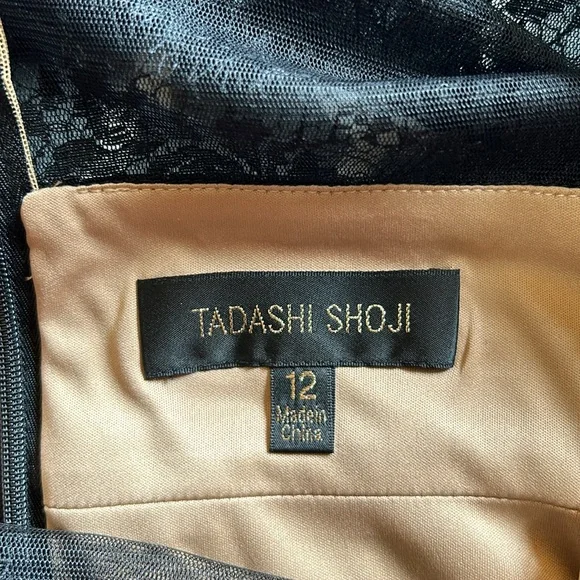 Tadashi Shoji Chantilly Lace Boatneck Sheath Midi Dress sz12 - Picture 14 of 16